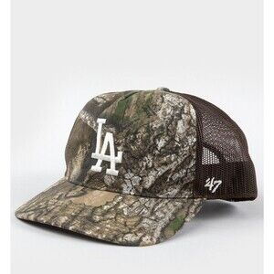 Los Angeles Dodgers '47 Brand Realtree Trucker Snapback Adjustable Camo Hat NWT